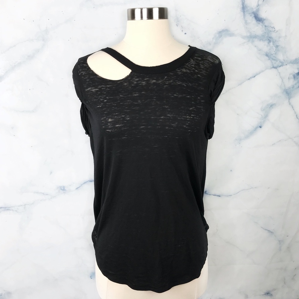 Chaser Black Burnout Distressed Tee Size Small